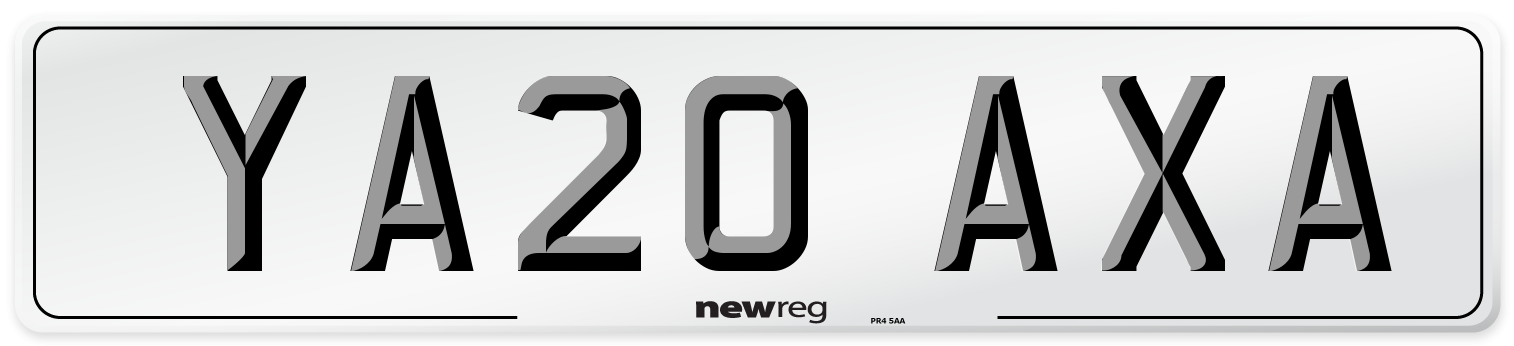 YA20 AXA Number Plate from New Reg